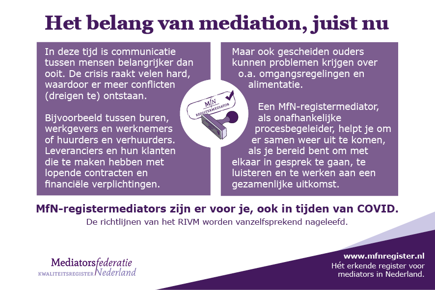 Mediation, juist nu!
